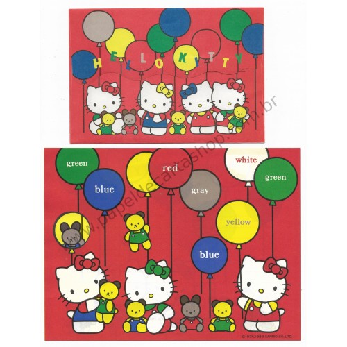 Ano 1990. Conjunto de Papel de Carta Hello Kitty RGB Sanrio