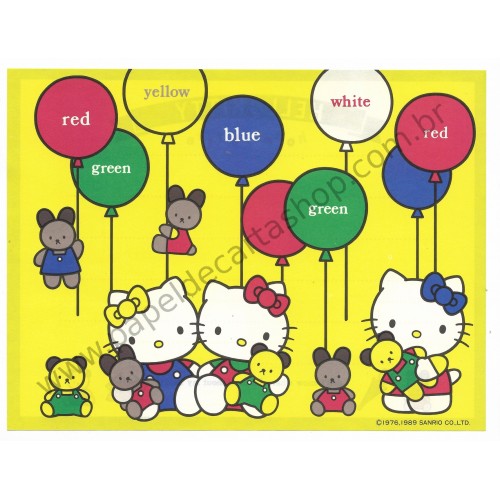 Ano 1990. Conjunto de Papel de Carta Hello Kitty RGB Sanrio