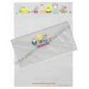 Ano 1983. Conjunto de Papel de Carta Campus Mascots Vintage Sanrio