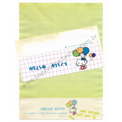 Conjunto de Papel de Carta Hello Kitty Antigo (Vintage) Lang Kuan - Taiwan