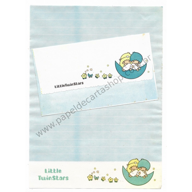 Anos 80. Conjunto de Papel de Carta Little Twin Stars Antigo (Vintage) - Taiwan