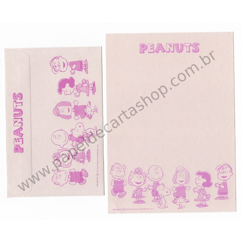 Conjunto de Papel de Carta Antigo (Vintage) Peanuts CRS Hallmark Japan