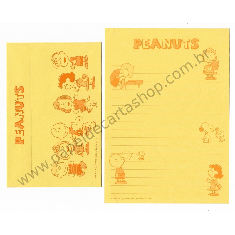 Conjunto de Papel de Carta Antigo (Vintage) Peanuts CAM Hallmark Japan