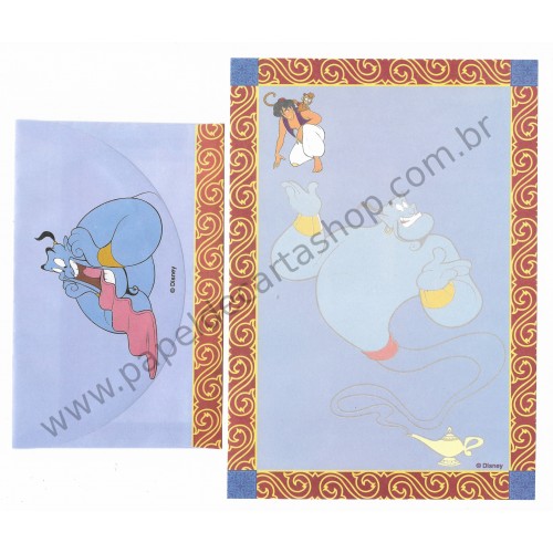 Conjunto de Papel de Carta ANTIGO Personagens Disney Aladdin CAZ