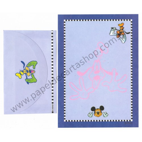 Conjunto de Papel de Carta ANTIGO Personagens Disney Pateta