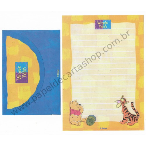 Conjunto de Papel de Carta ANTIGO Personagens Disney Pooh CAM