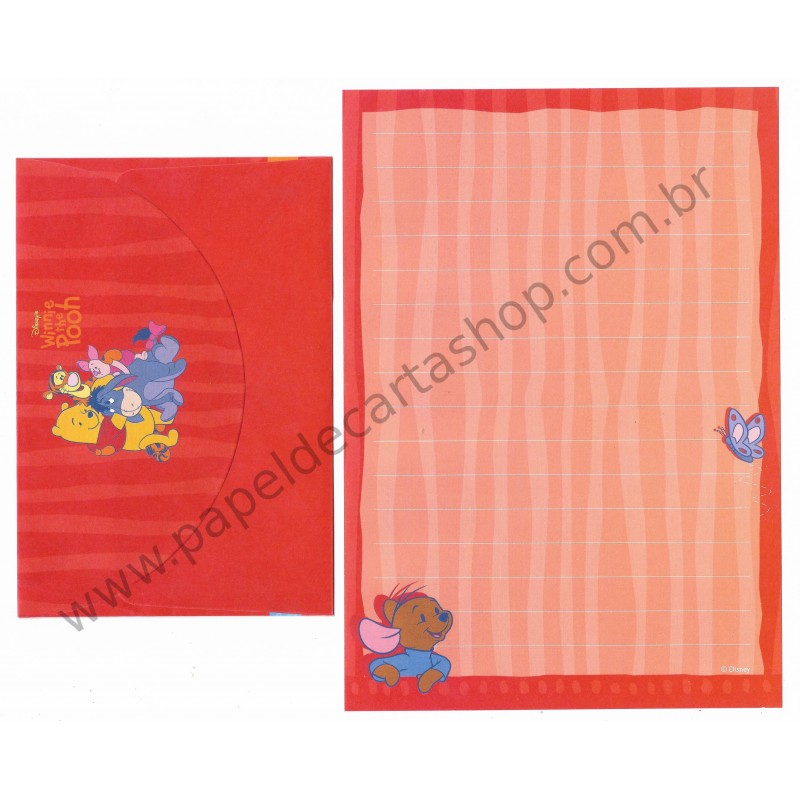 Conjunto de Papel de Carta ANTIGO Personagens Disney Pooh CVM