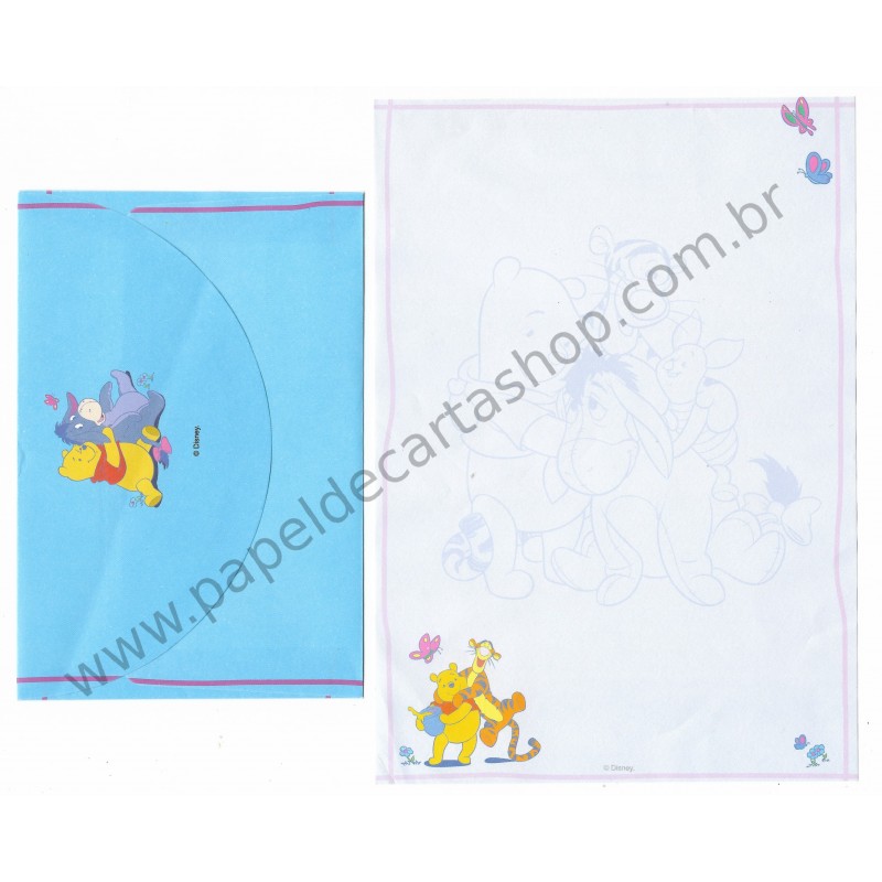 Conjunto de Papel de Carta ANTIGO Personagens Disney Pooh CAZ