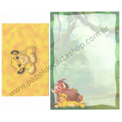 Conjunto de Papel de Carta ANTIGO Personagens Disney Lion King CVD