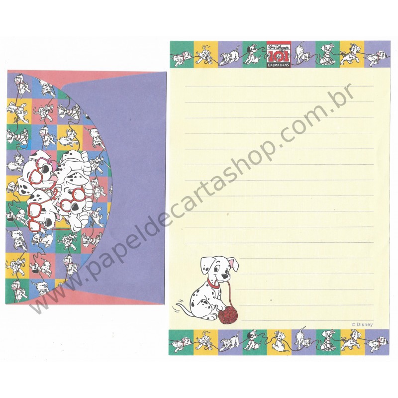 Conjunto de Papel de Carta ANTIGO Personagens Disney 101 Dalmatians