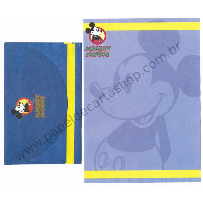 Conjunto de Papel de Carta ANTIGO Personagens Disney Mickey Mouse CDA