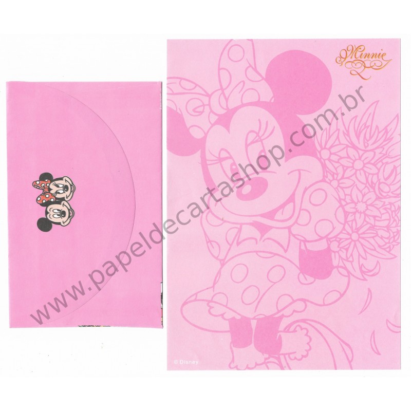 Conjunto de Papel de Carta ANTIGO Personagens Disney Minnie CRS