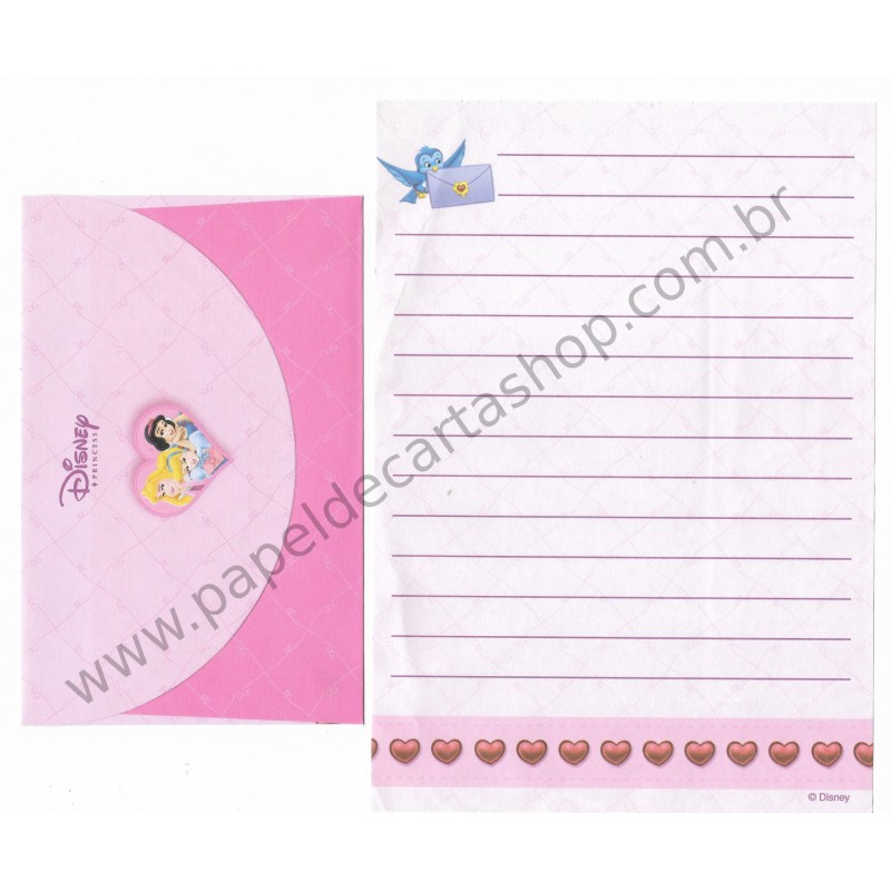 Conjunto de Papel de Carta ANTIGO Personagens Disney Princess