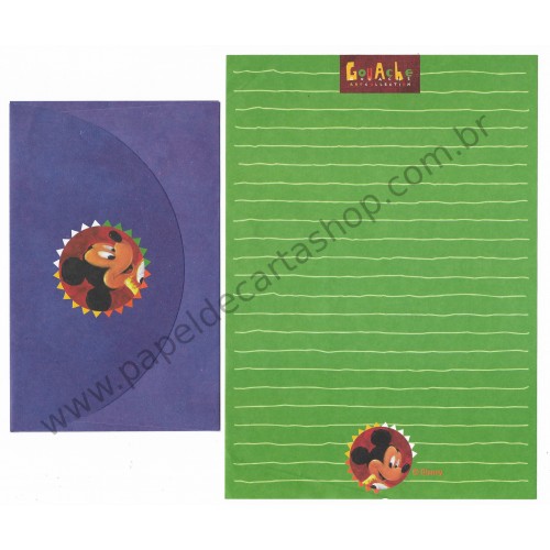 Conjunto de Papel de Carta ANTIGO Personagens Disney Mickey CVD Gouache