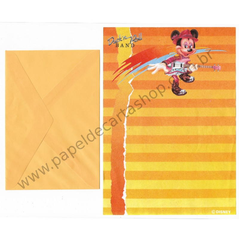 Conjunto de Papel de Carta ANTIGO Personagens Disney Duck'n Roll Band CRS