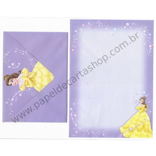 Conjunto de Papel de Carta ANTIGO Personagens Disney Princesas Bella