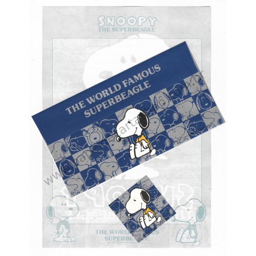 Conjunto de Papel de Carta Snoopy CDA Vintage Hallmark