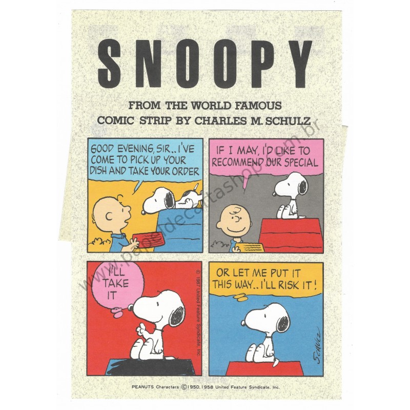 Conjunto de Papel de Carta Snoopy Take it Antigo (Vintage) Hallmark