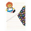 Conjunto de Papel de Carta Antigo Raggedy Ann FG The Bobbs-Merrill Co