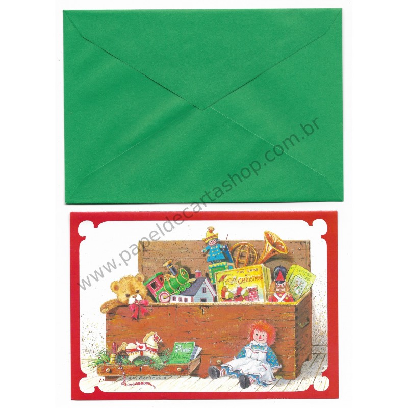 Cartão ANTIGO COM ENVELOPE Raggedy Ann CVD