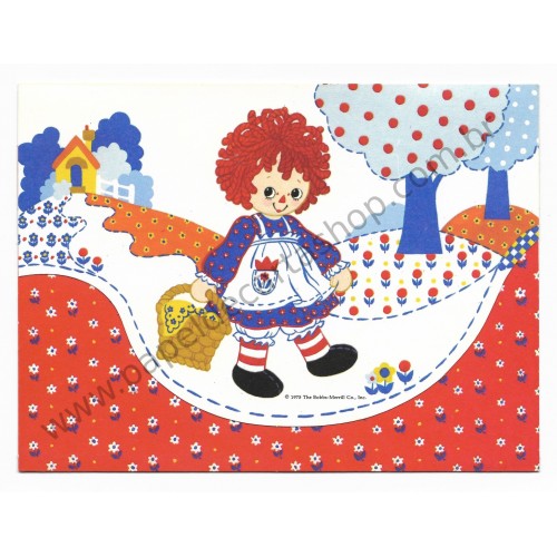 Ano 1975. Postalete ANTIGO Importado Raggedy Ann - The Bobbs-Merrill Co