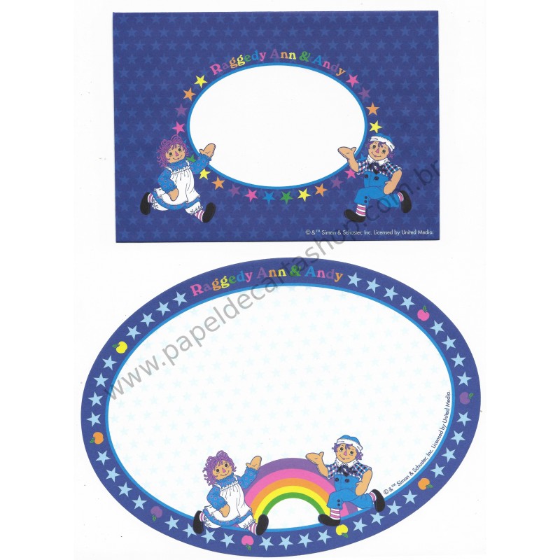 Conjunto de Papel de Carta Importado Raggedy Ann & Andy CAZ