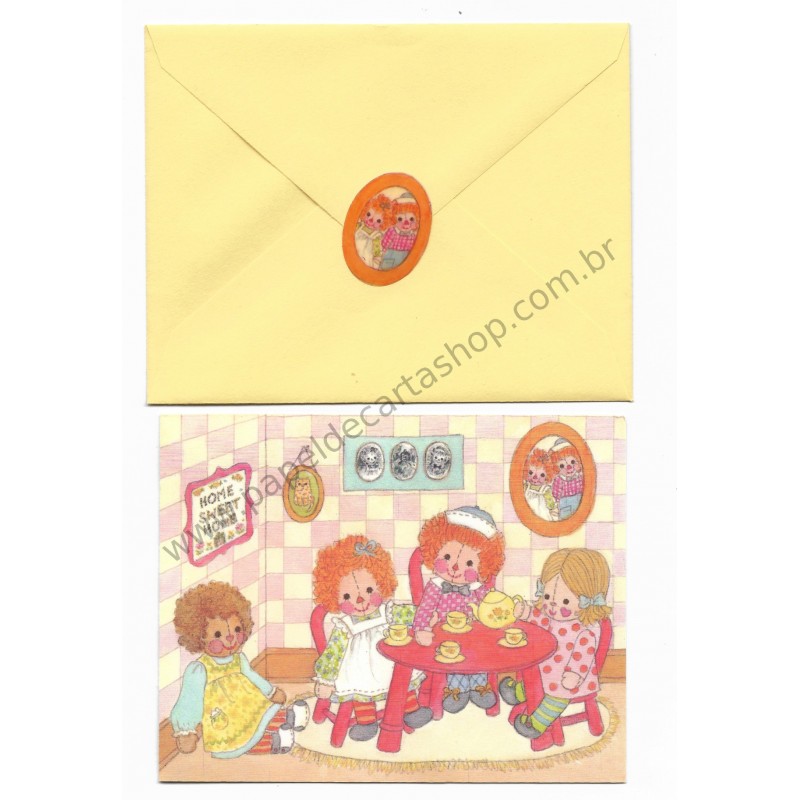 Notelette Importado Raggedy Ann Home Sweet Home Hallmark
