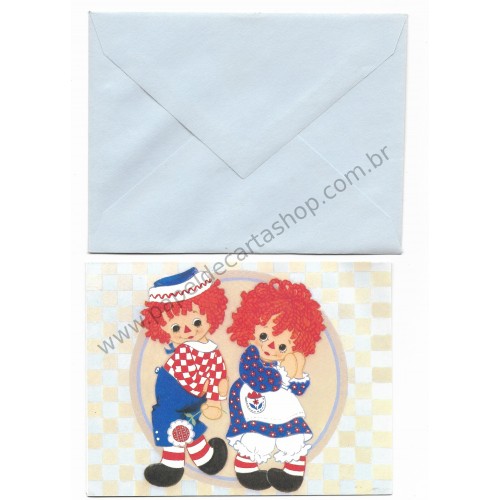 Notelette Antigo Importado Raggedy Ann Flower Hallmark