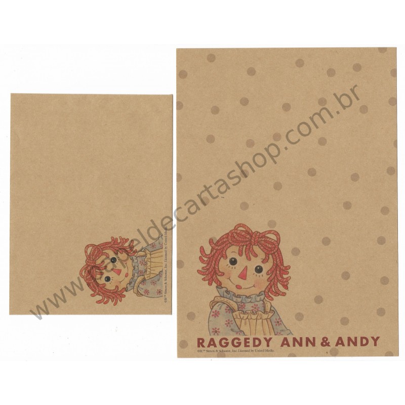Conjunto de Papel de Carta Importado Raggedy Ann & Andy CRE