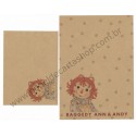 Conjunto de Papel de Carta Importado Raggedy Ann & Andy CBG