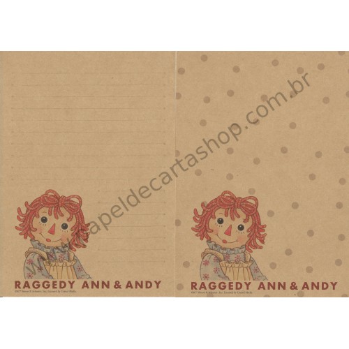 Conjunto de Papel de Carta Importado Raggedy Ann & Andy CRE