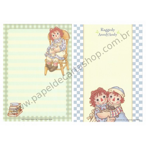 Kit 2 Papéis de Carta Importados Raggedy Ann & Andy