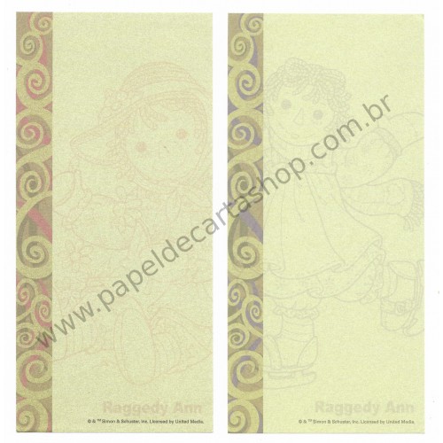 Kit 4 Papéis de Carta P Importados Raggedy Ann & Andy