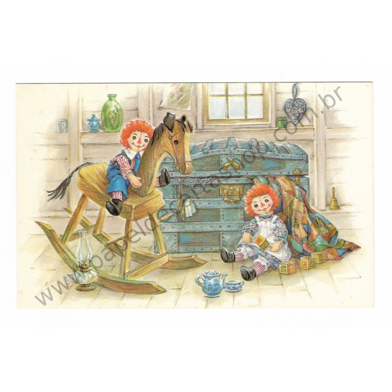 Postcard Importado Raggedy Ann & Andy