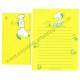 Conjunto de Papel de Carta Snoopy Verde Amarelo Antigo (Vintage) - Nihon Hallmark Japan