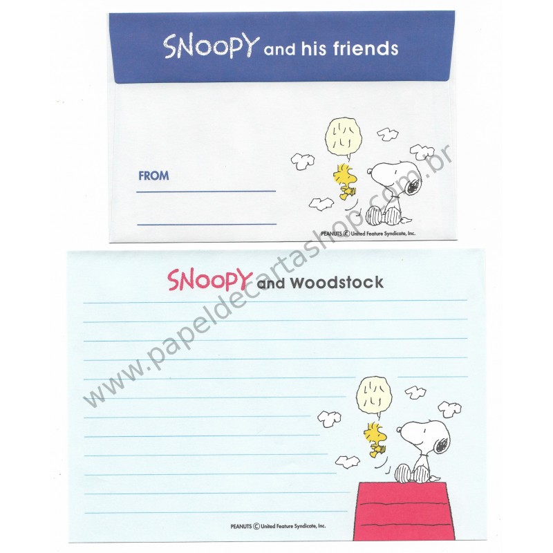 Conjunto de Papel de Carta Antigo (Vintage) Snoopy and his Friends CAZ - Japan