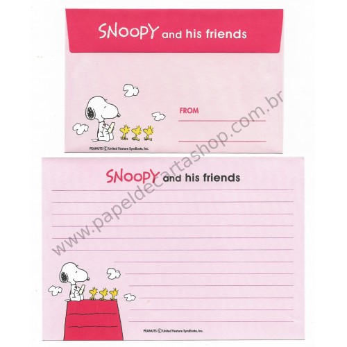 Conjunto de Papel de Carta Antigo (Vintage) Snoopy and his Friends CRS - Japan