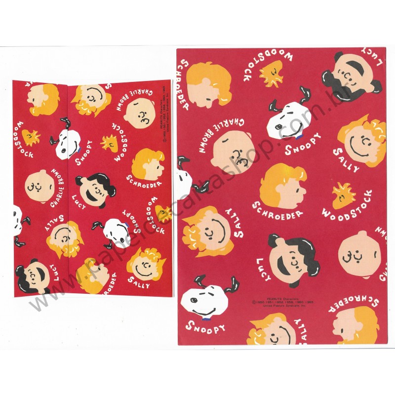 Conjunto de Papel de Carta Antigo Peanuts Snoopy CVM Hallmark