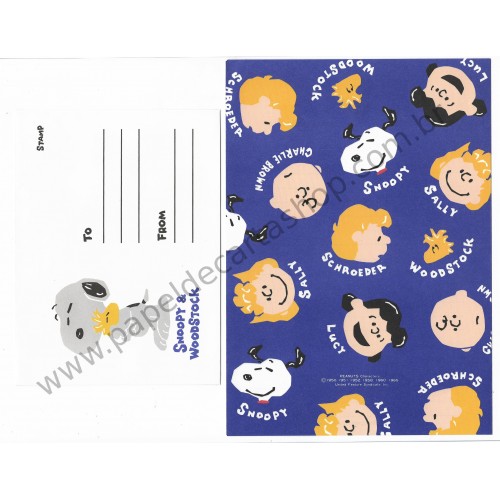 Conjunto de Papel de Carta Peanuts Characters CAZ - Peanuts Hallmark Japan
