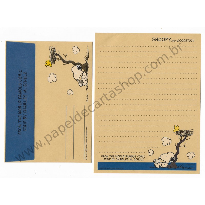 Conjunto de Papel de Carta Snoopy CRAZ Antigo Vintage Peanuts