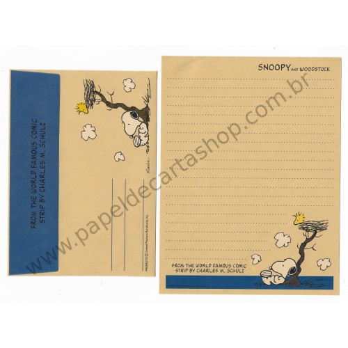 Conjunto de Papel de Carta Snoopy CRAZ Antigo Vintage Peanuts