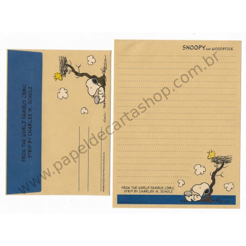 Conjunto de Papel de Carta SNOOPY CRAZ Antigo (Vintage) Peanuts