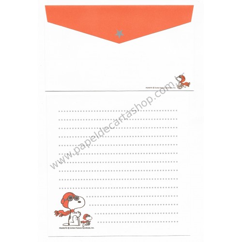 Conjunto de Papel de Carta Snoopy Ace CLA Antigo (Vintage) Peanuts