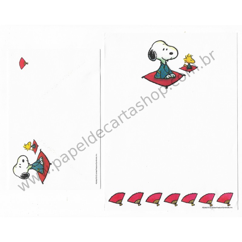 Conjunto de Papel de Carta Snoopy Tapete Antigo (Vintage) Peanuts