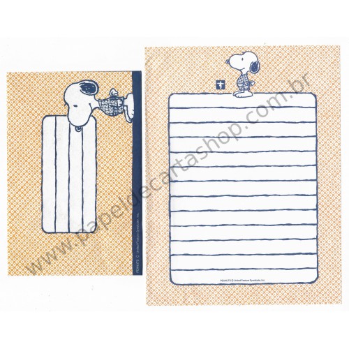 Conjunto de Papel de Carta Snoopy Kimono CLA Antigo (Vintage) Peanuts