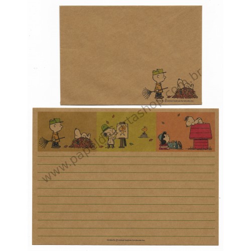 Conjunto de Papel de Carta Snoopy Craft Antigo (Vintage) Peanuts