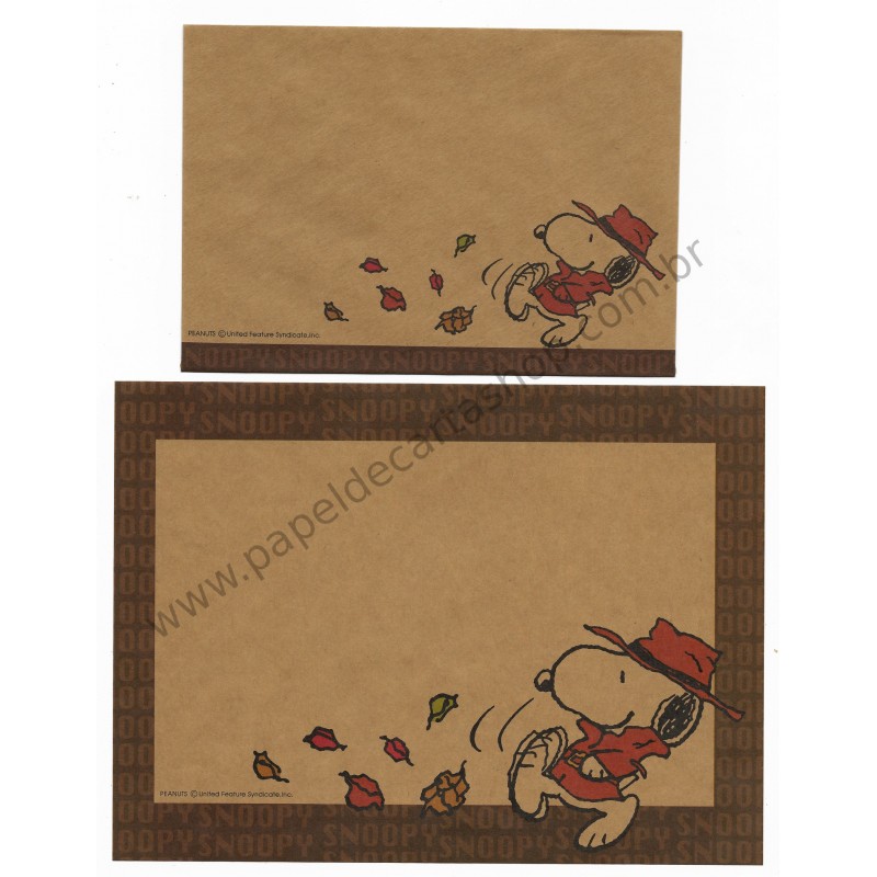 Conjunto de Papel de Carta Snoopy Craft FL Antigo (Vintage) Peanuts