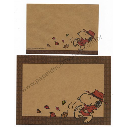 Conjunto de Papel de Carta Snoopy Craft FL Antigo (Vintage) Peanuts