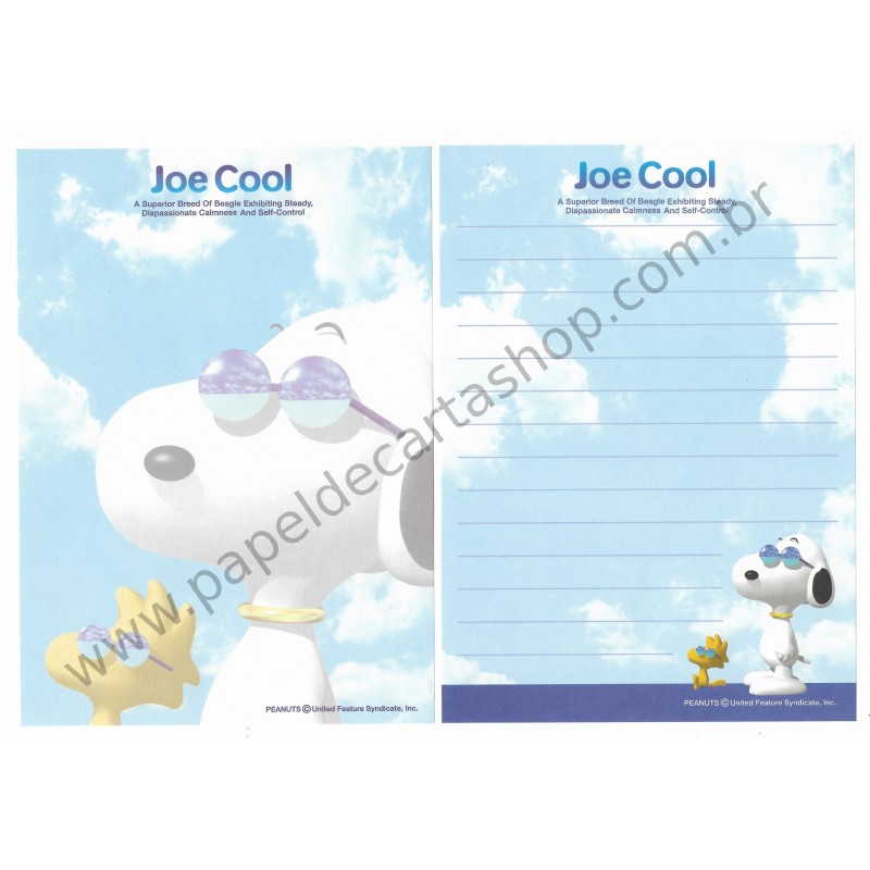 Kit 4 Papéis de Carta Joe Cool BLU Antigo (Vintage) Peanuts