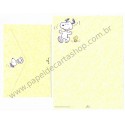 Conjunto de Papel de Carta Snoopy Yellow Antigo (Vintage) Hallmark